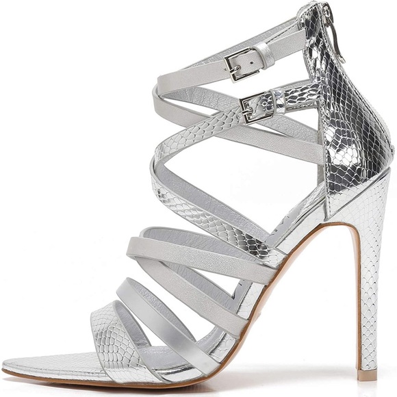 MACKIN Women's Open Toe Gladiator Sandals Stiletto Heel Ankle Strap Dress Sandal - Picture 12 of 12